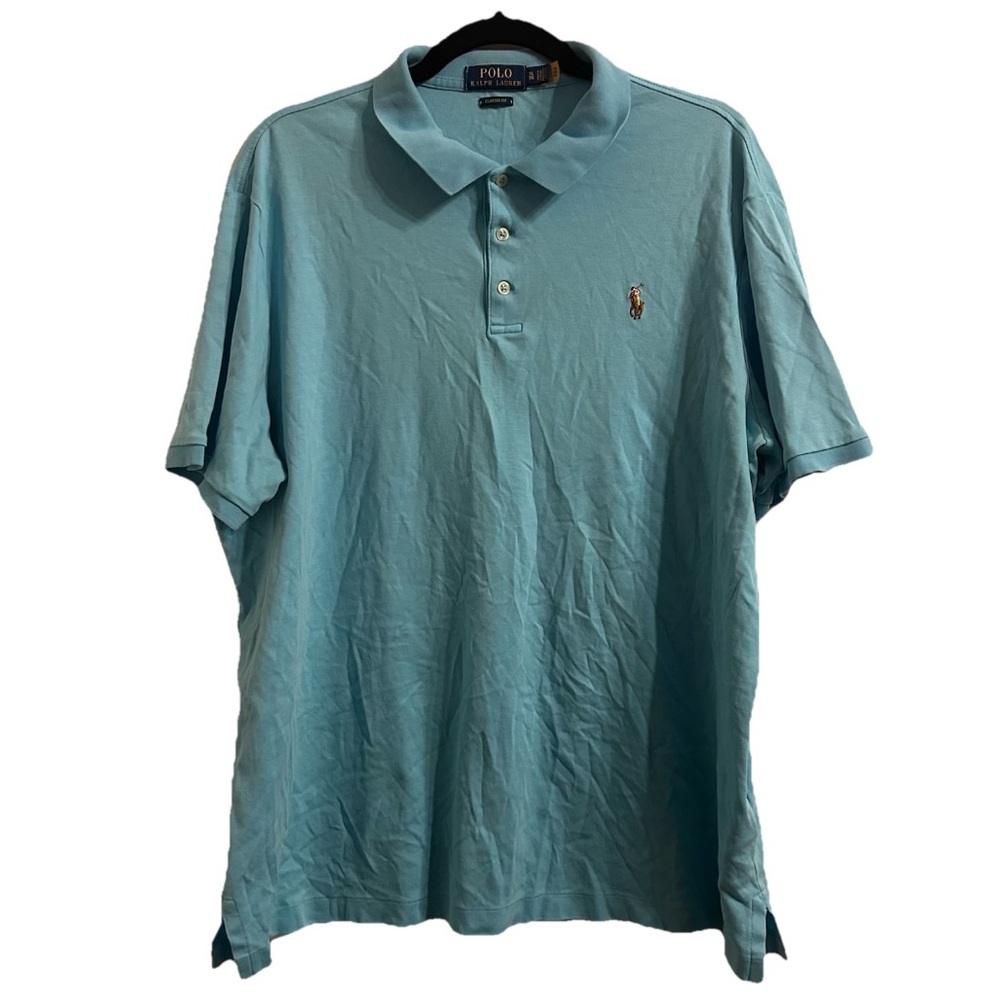 Polo Ralph Lauren Mens Short Sleeve Classic Fit Shirt Pony Blue XL Preppy